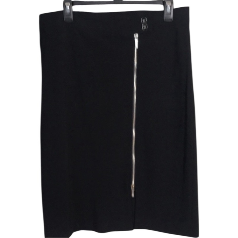 Anne Klein black size XL pencil skirt ,adjustable slit ,two way zipper